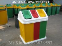 bán thùng rác 3 ngăn phân loại rác, thùng rác nhựa nhập khẩu giá rẻ nhất, thùng rác dày cứng cáp