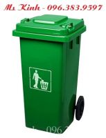 bán thùng rác 100 lít có bánh xe và nắp đậy, thùng rác nhựa hpde có bánh xe, thanh lý thùng rác